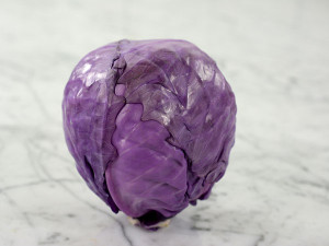 Another favorite cabbage with deep red leaves and small core. Good for fresh eating and for coleslaw.