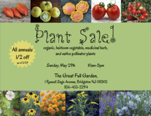 Plant Sale scheduled for May 29th 2016